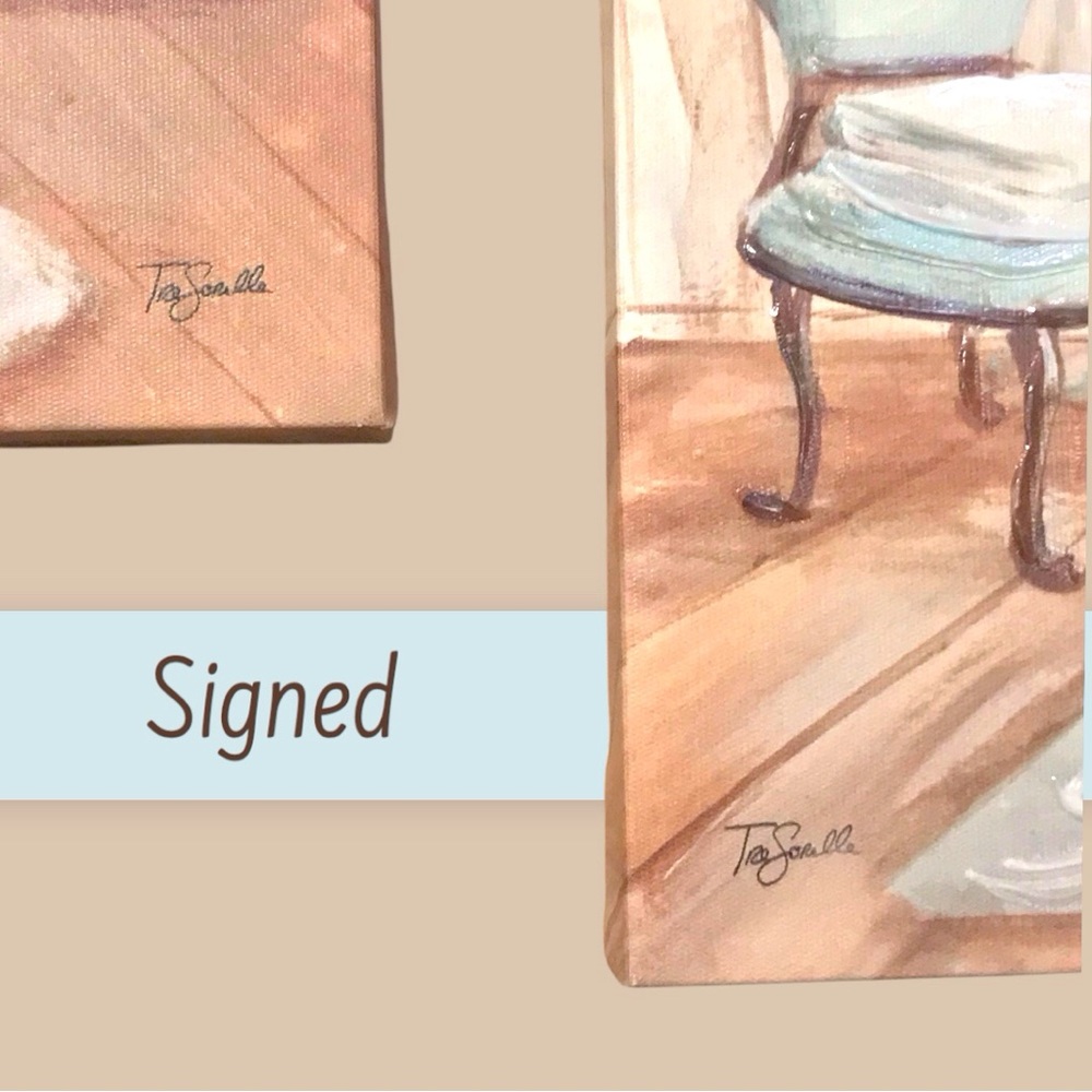 Icanvas Canvas Art Set of 2 “Aqua Blossom Bath I & II” Tre Sorelle Studios - Picture 5 of 7